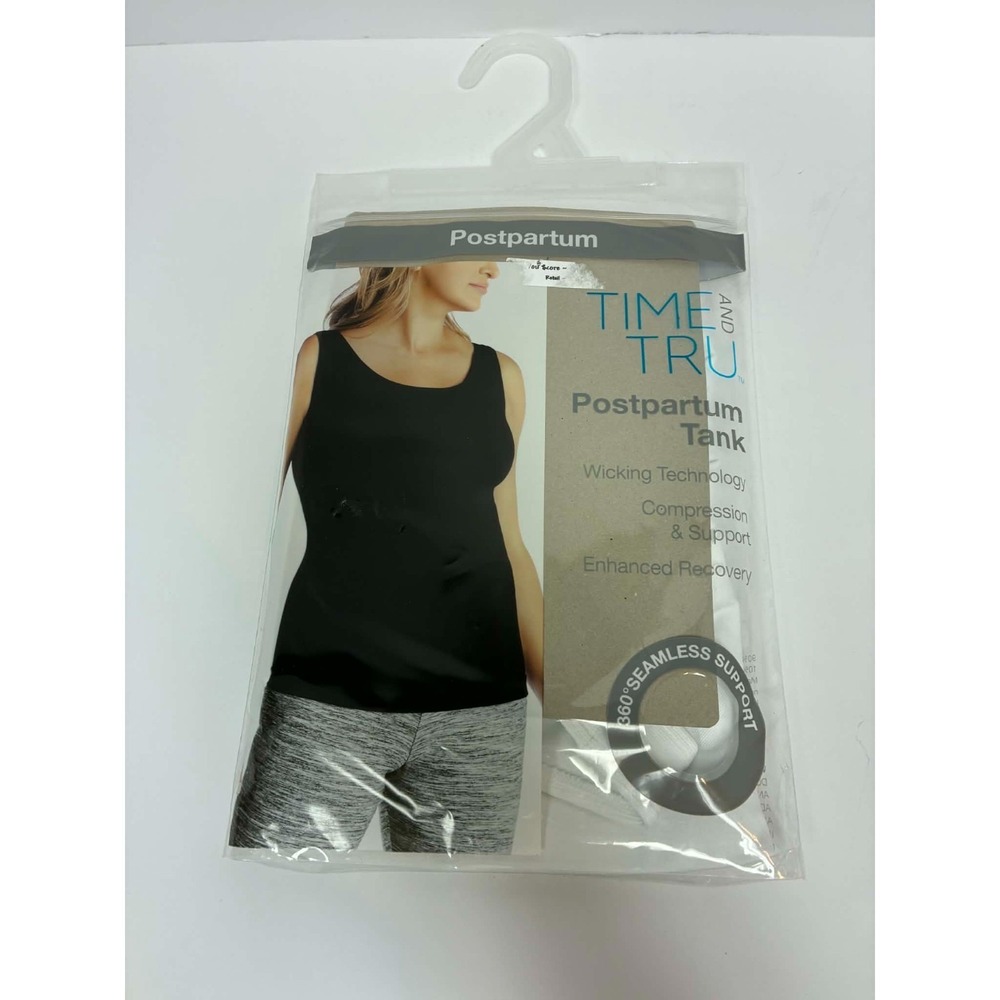 Time & Tru Postpartum Tank Top White Medium Compression Support Maternity